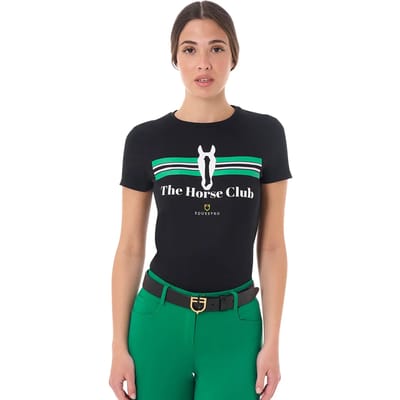 Katoenen dames-T-shirt Equestro stripe