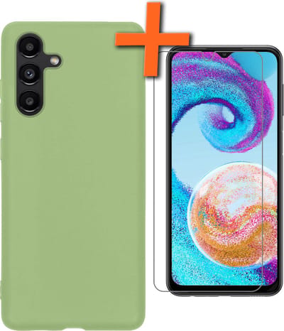 Hoes - Met Screenprotector - Geschikt voor Samsung Galaxy A04s - Sterk & Shockproof - Back Cover - Siliconen Case - Telefoon Hoes - Groen