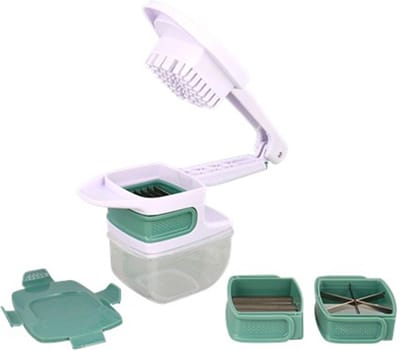 Multi snijset - Wit / Groen - Kunststof / Metaal - 3 Snijstanden - 5 Delig