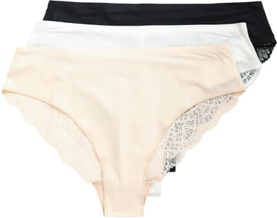 TruYou - Dames - TRUYOU Braziliaanse slips set van 3 achterkant van kant - Multicolor - Maat 46+