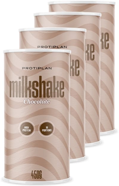 Protiplan - Proteïne Milkshake Chocolade - 4 stuks - 4 x 450 g - Eiwitdieet - Proteïneshake