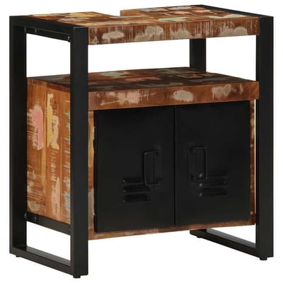 vidaXL - Badkamerkast - 38x33x160 - cm - massief - recycled - hout