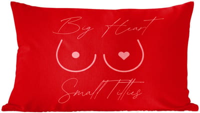 Sierkussens - Kussentjes Woonkamer - 60x40 cm - big heart small titties - Hart - Rood