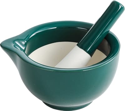 QTTVBTNA – 1 Stuk Vijzel - Met stamper - Keramische - Kruidenmaler Set - Voor Kruiden Specerijen Pillen Fijnmalen - Vaatwasserbestendig Duurzaam - Keuken Tool Voor Koken Mengen Malen en Bereiden – 10,2cm - Groen