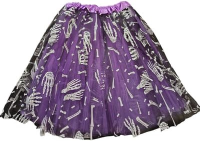 Halloween rok/tutu - volwassenen - 1 maat - helloween - horror - paars - skelet - verkleden - halloweenkleding