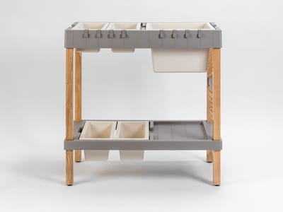 Plastia Multifunctionele Grow Bench – kweektafel met opbergruimte & buitenkeuken in één – voor balkon en tuin Taupe