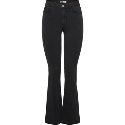 Jacqueline de Yong  Maat - W25 X L34 Jeans Jdynewflora Life High FlaredDark Grey Denim Dames