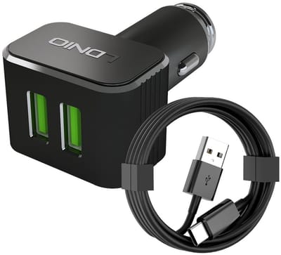 Auto Oplader - USB A naar USB C Kabel (1M) & Auto Stekker - USB A Snel Lader 36W - Autolader