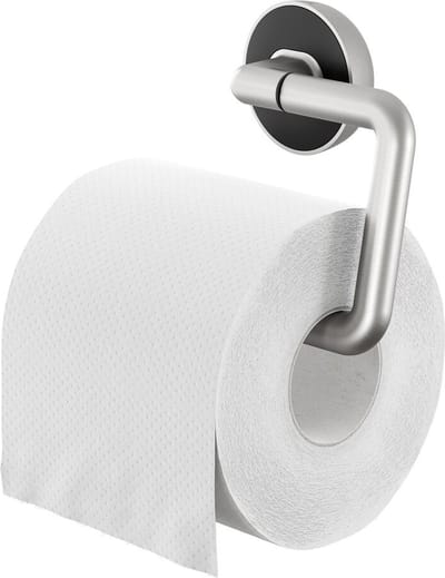 Tiger Cooper - Wc rolhouder zonder klep - Toiletrolhouder - Zonder boren - Boren of lijmen - RVS geborsteld / Zwart