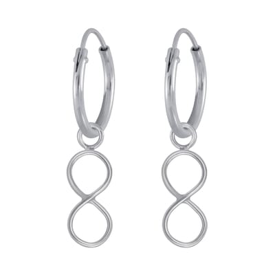 Joy|S - Zilveren Infinity bedel oorbellen - oorringen