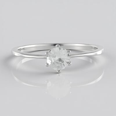 Cavill - Zilveren ring - 925 Sterling zilver geplatineerd - Cambodjaanse zirkoon 0,655 ct - Ronde briljant - Lichtgewicht & Minimalistisch design