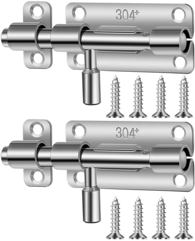 Dailygoods- Deurgrendel Roestvrij Staal - Veiligheidsgrendel - Schuifdeurslot - Deurbouten - Set van 2 - 10 cm Grootte - Deurslot