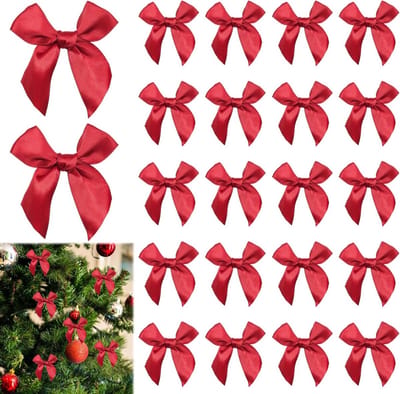 30 Stuks Rode Strikken voor Kerst, Cadeauverpakking, Ambachten en Bruiloften - Decoratie Accessoires voor Feestdagen
