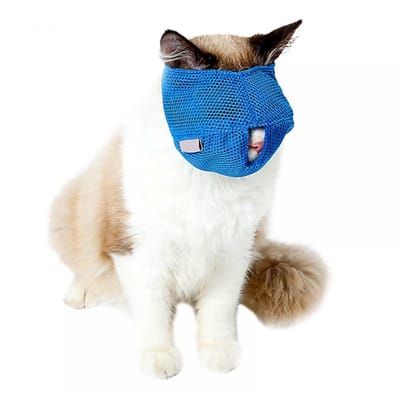 Dailygoods- Muilkorf Kat - Ademend Gaas - Zacht/Scheurbestendig - Dierenartsbezoek - Bijten/Verzorging - Maximaal 20 Minuten Gebruik - Kattenmasker
