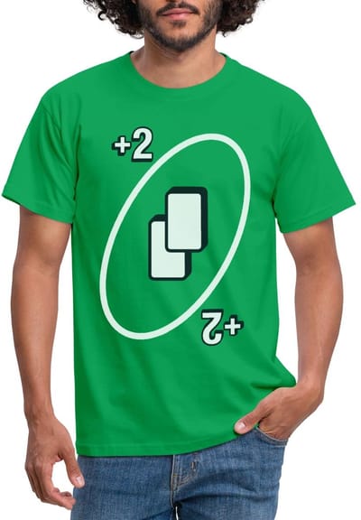 UNO +2 Kaart Kostuum Neem 2 T-Shirt Heren