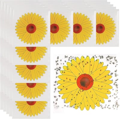 Kleverige Vliegenvanger Zonnebloemstijl - Raamvliegenvallen en Vliegenpapier voor Binnengebruik (40 Stuks)