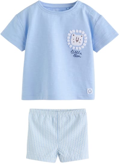Next - Jongens - Setje met topje en short voor baby’s - Blauw