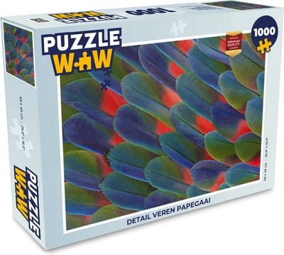 Puzzel Detail veren papegaai - Legpuzzel - Puzzel 1000 stukjes volwassenen