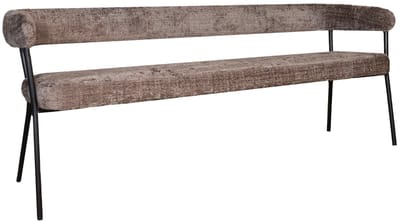 Eetkamerbank 180cm Meggie taupe chenille eetbank