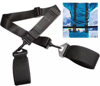 Actie4you® - Dubbele ski clip - Ski Bandjes - Ski Binder - Ski Draagband - Skidrager - Ski Draagtas - Ski Draagriem - ski clip – Handige Ski Draagband