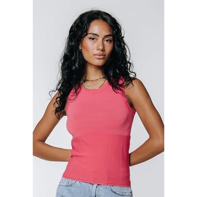 Colourful Rebel Sissy Fine Knit Tanktop Vintage Pink Maat: XS | Mouwloze Tops Outlet | Dames | Roze