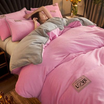 Housse de couette en lait épais, literie en flanelle Double face, en velours cristal 150*200cm