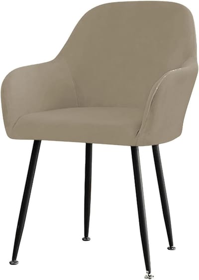 Zachte Velours Stoelhoes met Armleuningen - Elastische Bescherming voor Kantoorstoelen (Khaki, 4 Stuks)