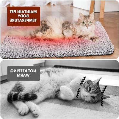 Zelfverwarmende Deken voor Honden en Katten, 50x40cm, Wasbare Winterdeken, Antislip Thermische Mat voor Huisdieren