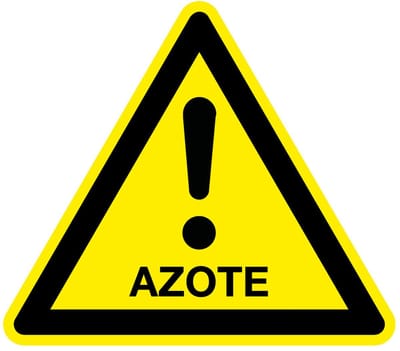 Waarschuwingssticker azote 100 mm