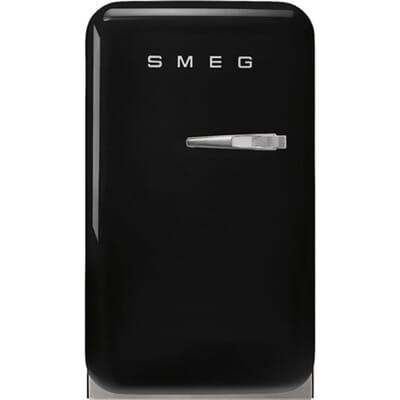 SMEG Koelkast Retro Vrijstaande ijskast Koelkast, Jaren 50, Enkeldeurs, Vrijstaand , Positie scharnier: Links, Zwart