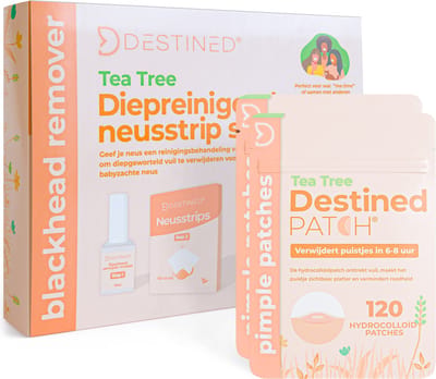 Destined® Neusstrips + 2x Destined Patch® - Blackhead remover - Mee eters verwijderen Set - 100 stuks - Mee eter Verwijderaar - Poriënreiniger - Gezichtsmasker Peel off Masker - Blackhead masker - Pore strips - Gratis E-Book