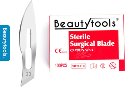 BeautyTools Pedicure Scalpelmesjes - Bistouri Mesjes Nr. 23 (100 Stuks) - Pedicure Mesjes - Individueel en Steriel Verpakt (BP-0713)