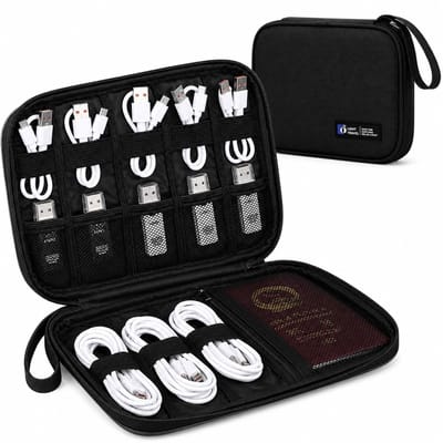 Tamarow 1 Stuk Kabel Organiser Tas - Kabeltas - Electronica Organizer Etui - Opbergtas voor Kabels en Accessoires - Zwart