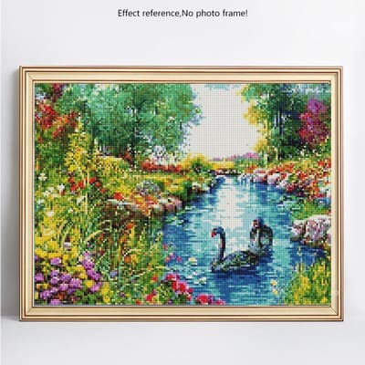 Peinture diamant 5d, perceuse complète, paysage rond, broderie, images de paysage, vente 20X30 beige