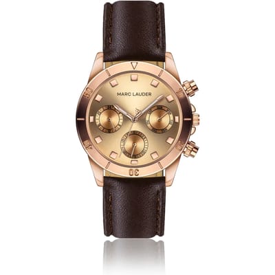 Horloge met leren band Marc Lauder Valencia