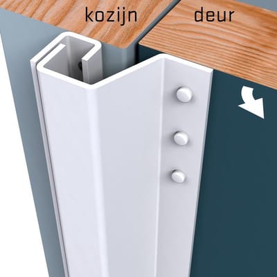 SecuStrip Plus buitendraaiend 2300mm wit Ral9010 (0-6mm)