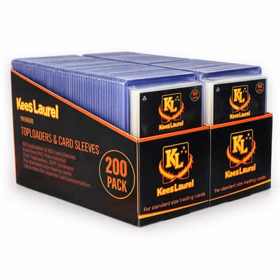 400 Pack Premium Toploaders en Card Sleeves - 200x Toploaders en 200x Sleeves Geschikt voor Binder en Trading Cards - KeesLaurel