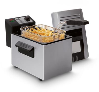 FRITEL Frituurpan - A107 - Frietketel met Filterdeksel - Friteuse - Koude Zone - 3-5 Pers. Frituurketel met Kijkvenster - 2400W - 4L