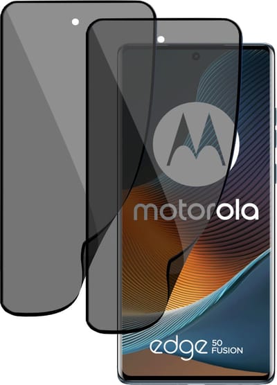 2x Privé Screenprotector geschikt voor Motorola Edge 50 Fusion - Privacy Folie Beschermglas - Privacy Proteqt+