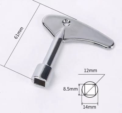 TLVX Vierkant Sleutel 8mm Metaal – 8,5mm Sterke Multifunctionele Vierkanten sleutel – 8-9mm van hoek tot hoek – Paaltjes – Lantaarn - Container - Elektra kast – Prullenbak - Afvalbak - Palensleutel - 1 stuks
