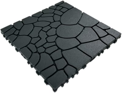 Kliktegels met steenlook, 30 x 30 cm (12"), modulair systeem, snelle en eenvoudige montage, voor veranda, zwembad, balkon en tuin, 44 stuks, donkergrijs
