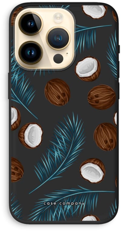 Case Company® - Hoesje geschikt voor iPhone 14 Pro hoesje - Kokosnoot - Biologisch Afbreekbaar Telefoonhoesje - Bescherming alle Kanten en Schermrand