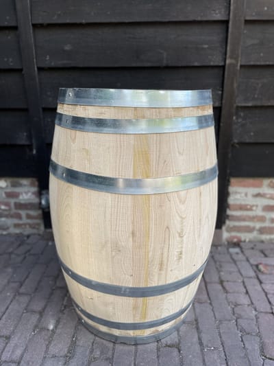 Wijnvat / Regenton 110 Liter Kastanjehout - Deksel Vast
