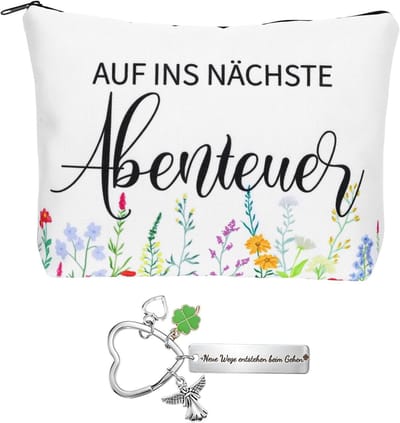 Afscheidscadeau voor collega's, cosmeticatas, kleine make-uptas voor dames met sleutelhanger, bedankcadeau voor collega's voor het wisselen van het werk, pensioen, nieuwbeginnen, kantoor, teamfeest