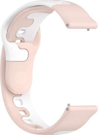 Siliconen bandje - geschikt voor Huawei Watch GT Runner 2 / GT 2(e) 46 mm / GT 3 / 4 / 5 (Pro) 46 mm / Watch 3 (Pro) / Watch 4 (Pro) / GT 6 (PRO) 46mm - roze-wit