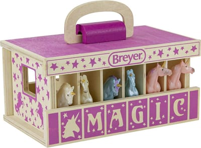 Magische Eenhoorn Stabiele Speelset met 6 Eenhoorns | 6-delige Speelset | Schaal 1:32 | Perfect Voor Creatieve Spelletjes