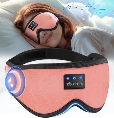 Bluetooth Slaapmasker met Draadloze Hoofdtelefoon voor Zijslapers, Ultrathin Stereo Speakers, Volledige Donkerte en 3D Ontwerp voor Comfortabel Slapen en Reizen