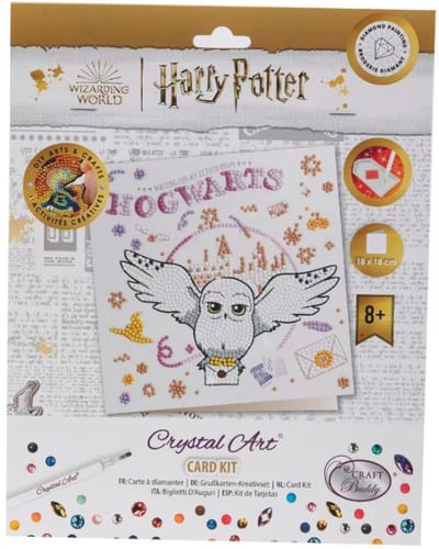 Crystal Art Card: Warner Brothers: Hedwig & Hogwarts (18x18)