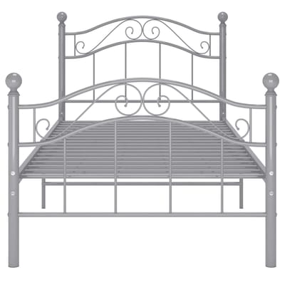 vidaXL - Bedframe - metaal - grijs - 100x200 - cm