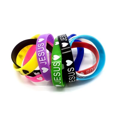 VANDAAG VERZONDEN - Armband - Siliconen - 10 Stuks - Jesus - Christelijk - Multi colour